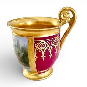 Antique Early 19th Century French Empire Paris Porcelain Cabinet Cup